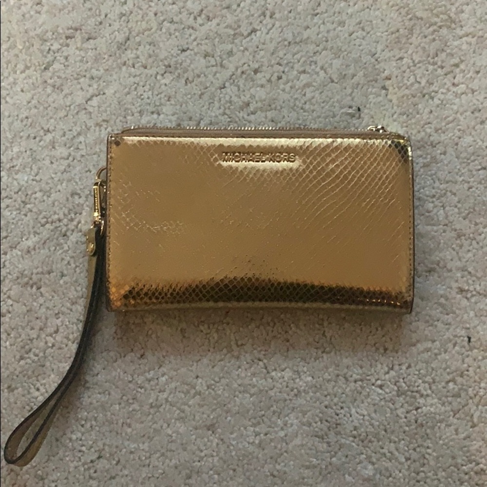 Gold Michael Kors Clutch Purse